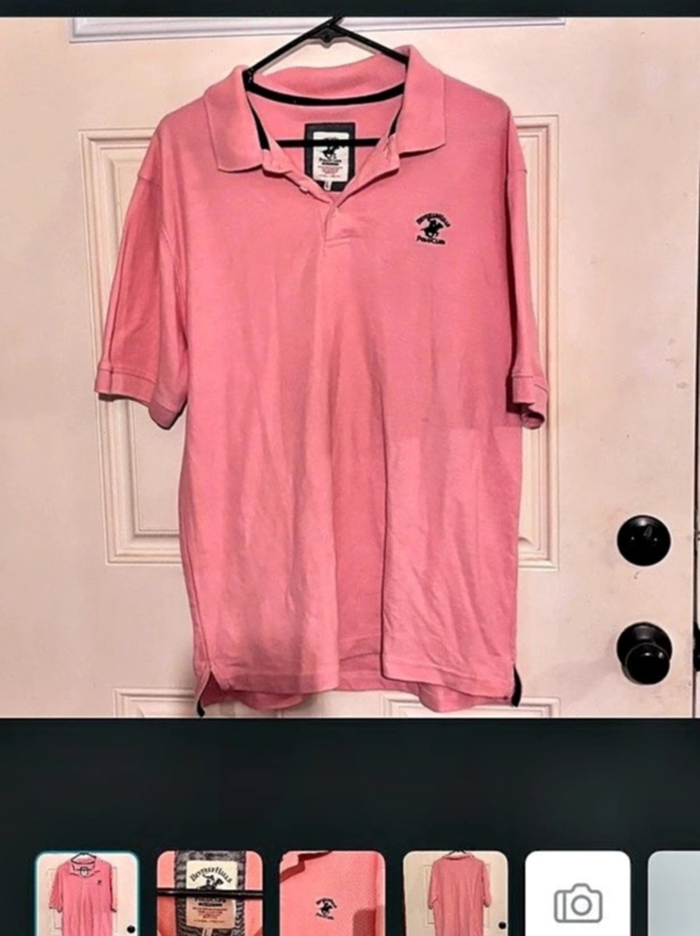Beverly Hills Polo Club Polo Club Men's Pink Polo Shirt Size Large